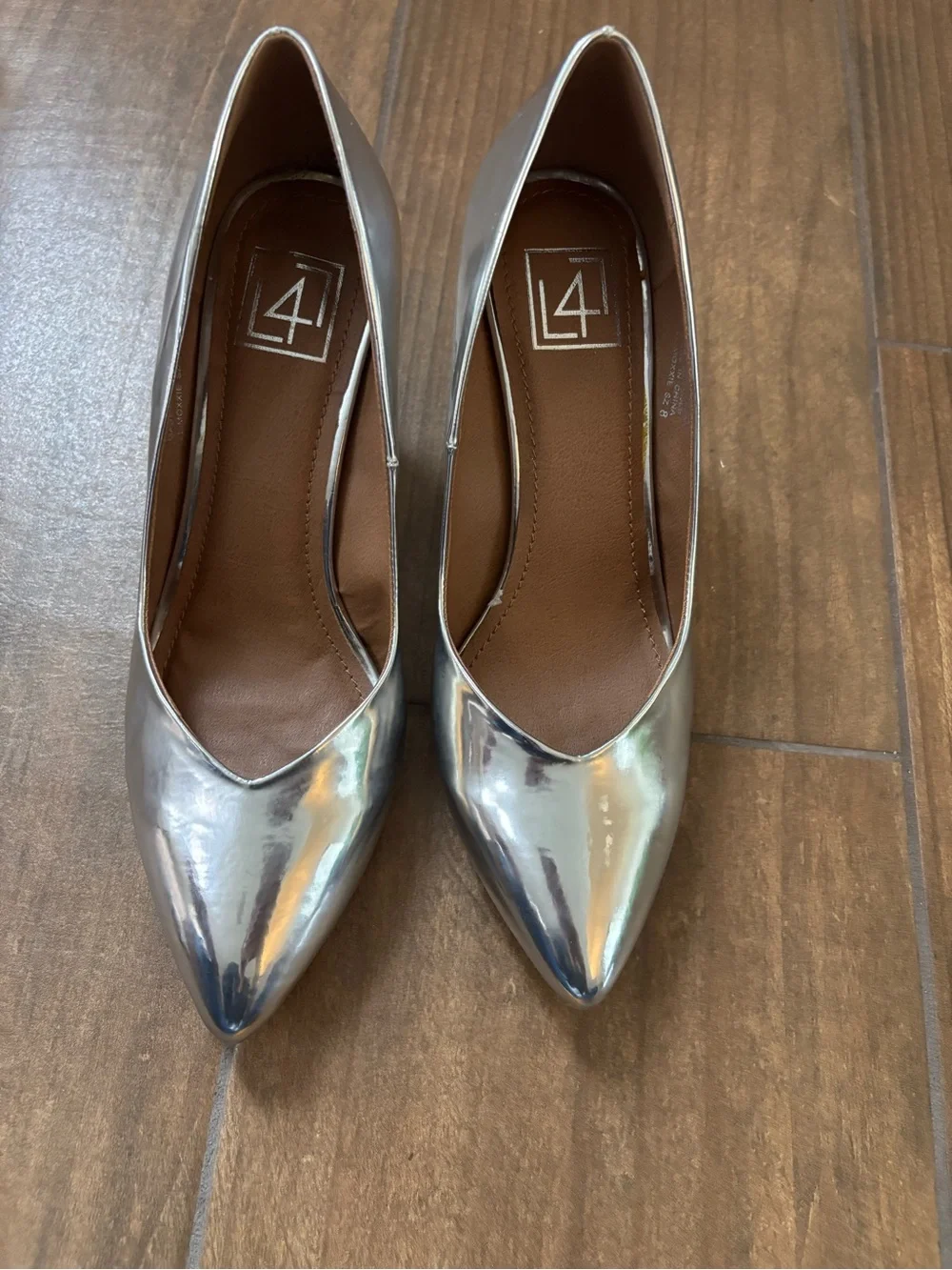 LFL Lust For Life Women's LL-MOXXIE Pump Pointed Toe Silver Patent Dress Pumps